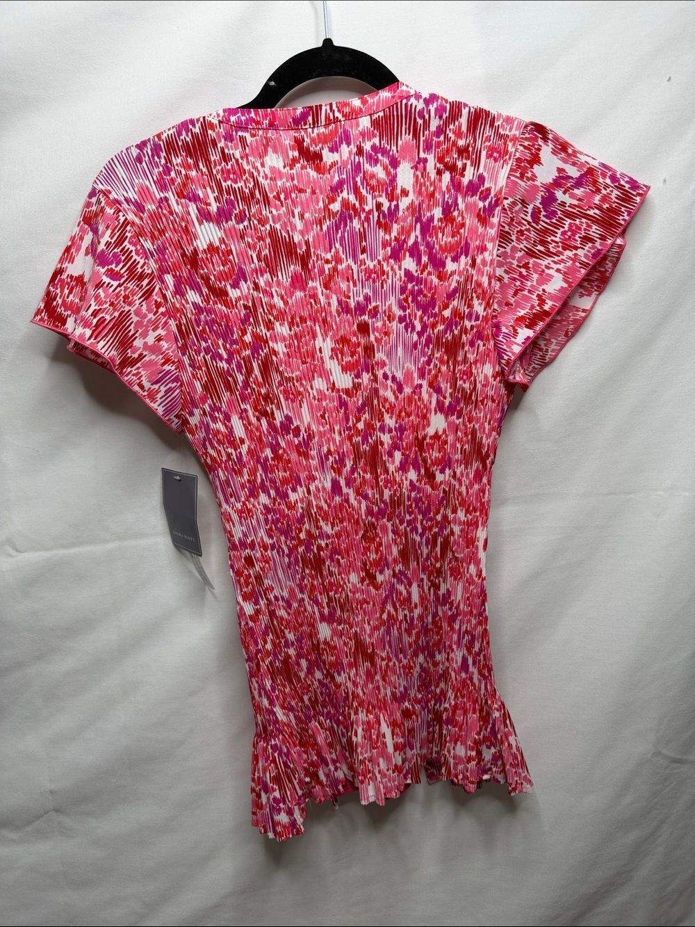 Sears Pink Multi Ruffle-Front Short Sleeve Blouse - Picture 3 of 3